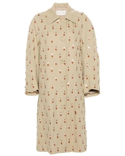 Dries Van Noten Single-breasted coats - Natur