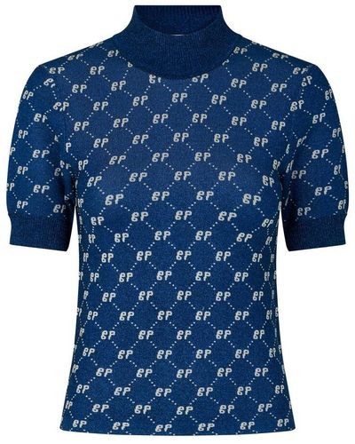 Baum und Pferdgarten T-shirt - Blu