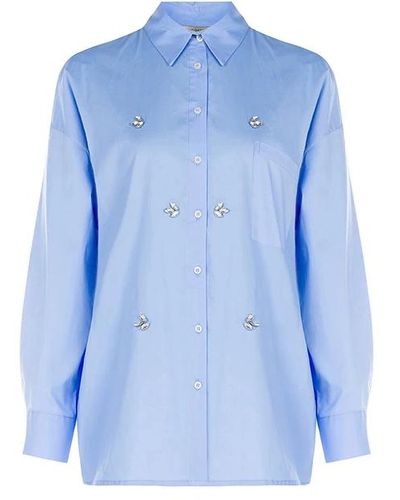 Rinascimento Camicia con cristalli - Blu