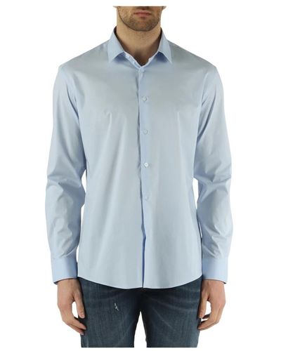 Daniele Alessandrini Grey: camicia sartoriale in cotone stretch - Blu