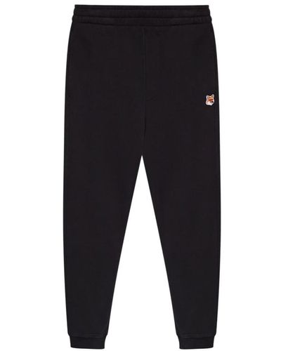 Maison Kitsuné Sweatpants mit logo - Schwarz