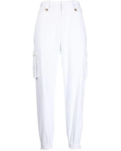 Ermanno Scervino Pantaloni bianchi a vita alta e gamba affusolata - Bianco
