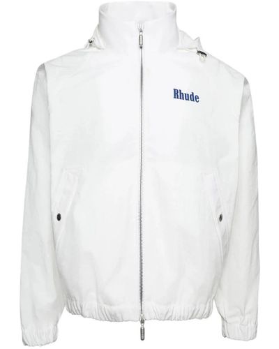 Rhude Sportliche weiße jacke mit logo-print