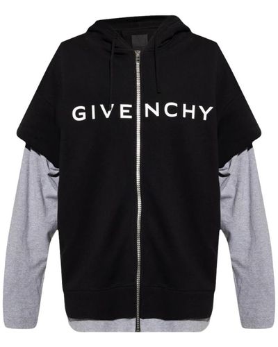 Givenchy Oversized hoodie mit reißverschluss - Schwarz