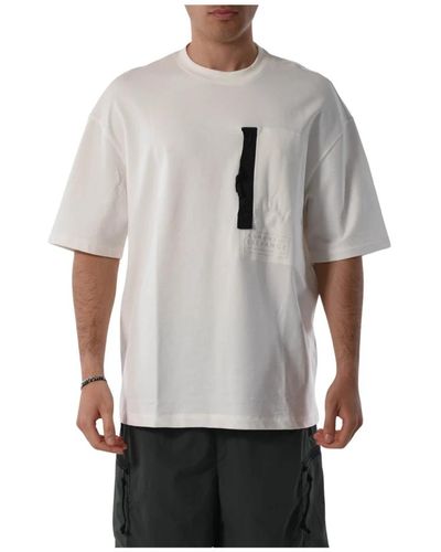 Armani Exchange Baumwoll-t-shirt mit front-kontrastband - Grau