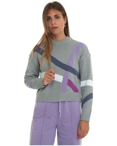 Emporio Armani Geometrische fantasie boxy pullover - Lila