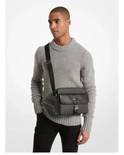 Michael Kors Signature logo borsa a tracolla uomo nero - Grigio