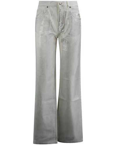 P.A.R.O.S.H. Silberne high-waisted palazzo jeans - Grau