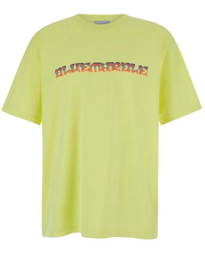 Bluemarble Magliette con stampa foglie psichedeliche gialla - Giallo