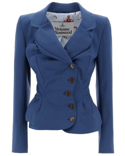 Vivienne Westwood Draped slim-fit tailored jacket - Blau
