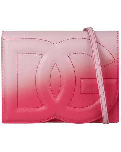 Dolce & Gabbana Logo-geprägte ombrè-print crossbody-tasche - Pink
