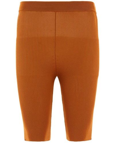 Jacquemus Lucca shorts - ajuste skinny cintura alta - Marrón