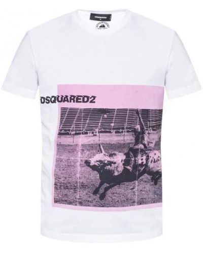 DSquared² Es Baumwoll-T-Shirt - Lila