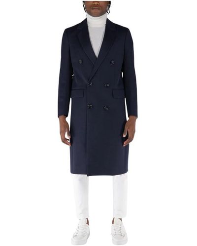 PT Torino Double-Breasted Coats - Blue