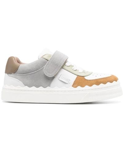 Chloé Graue sneakers mit touch strap - Weiß