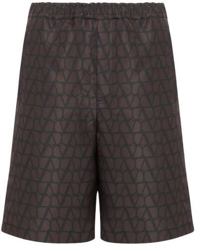 Valentino Seiden monogramm shorts braun ss22 - Grau