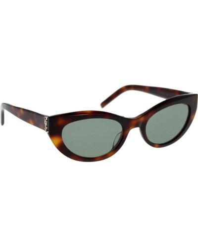 Saint Laurent Ikonoische sonnenbrille mit einheitlichen gläsern - Schwarz