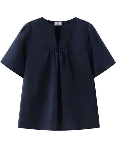 Woolrich Pure Cotton Poplin Blouse - Blue