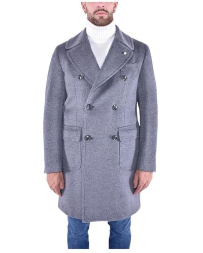 Luigi Bianchi Cappotto sartoriale regular doppiopetto - Blu