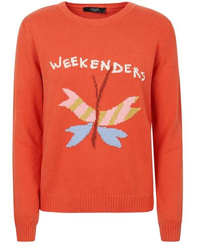 Weekend by Maxmara Jersey de algodón con mariposa - Naranja