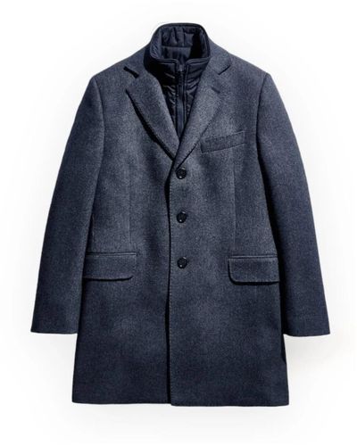 Fay Single-Breasted Coats - Blue