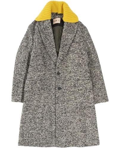 Plan C Coat w/ knitted neck - Grau