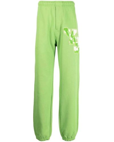 Y-3 Gfx ft pantaloni da allenamento con logo-patch - Verde