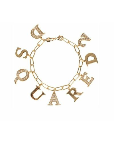 DSquared² Letters charm chain-link bracelet - Metallizzato