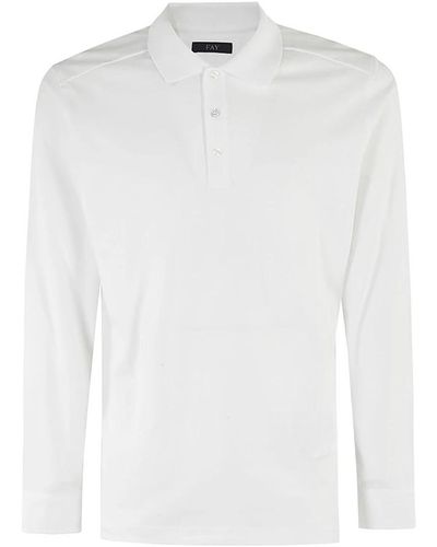 Fay Langarm polo,langarm polo shirt - Weiß