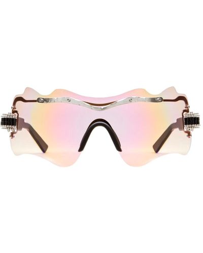 Kuboraum Silberne masken-sonnenbrille - Pink