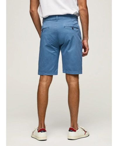 Pepe Jeans Shorts bermuda chino in cotone elasticizzato - Blu