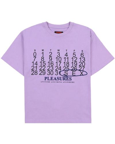 Pleasures Grafisches baumwoll-t-shirt mit gemischtem druck - Lila