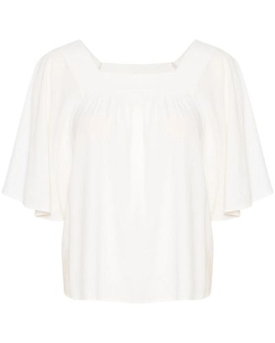 Inwear Silueta suelta top blanco blusa