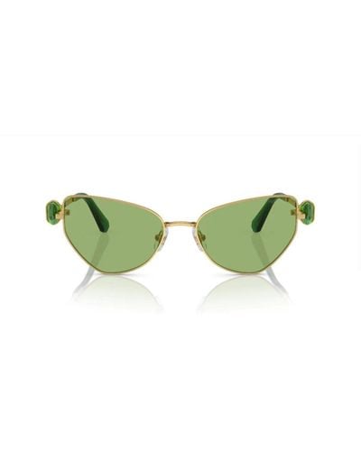 Swarovski Klassische metallbrille mit eingebetteten steinen - Grün