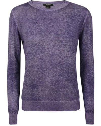 Avant Toi Round-Neck Knitwear - Purple