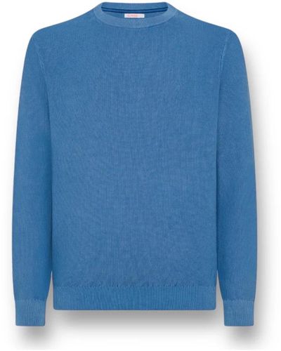 Sun 68 Round-Neck Knitwear - Blue
