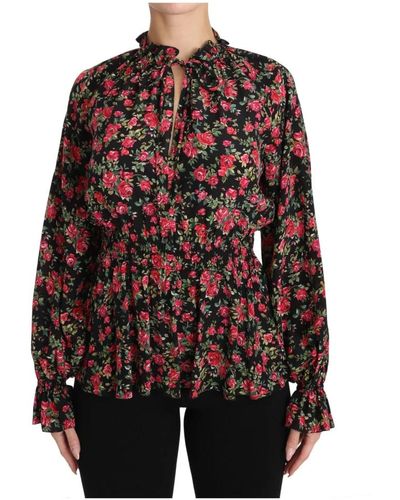 Dolce & Gabbana Floral roses blouse - Nero