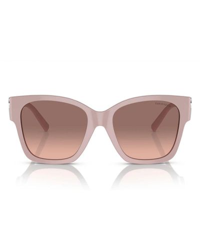 Tiffany & Co. Elegante quadratische sonnenbrille mit ikonischem herzdetail - Pink