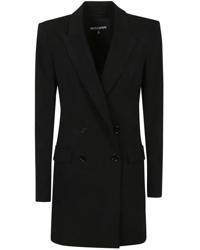 Patrizia Pepe Double-Breasted Coats - Black