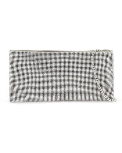Benedetta Bruzziches Kristall mesh mini crossbody tasche - Grau