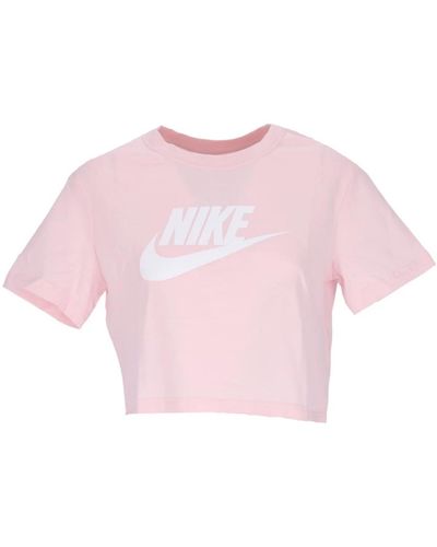 Nike Ikonic crop tee atmosphäre/weiß - Pink