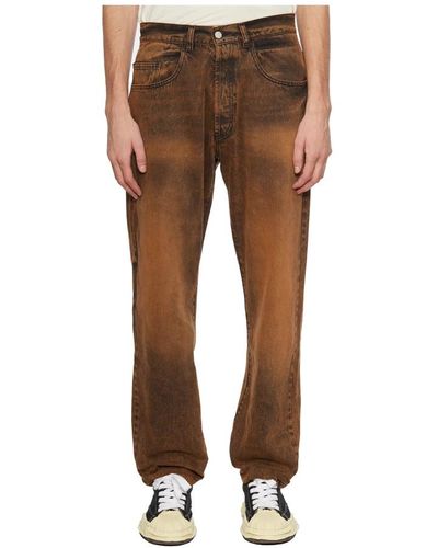 Aries Jeans > straight jeans - Marron