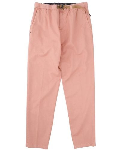 White Sand Sommer tapered fit baumwoll-leinen hose,sommer tapered hose - Pink