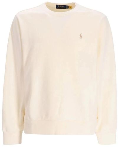 Ralph Lauren Bestickter logo-rundhalsausschnitt-sweatshirt - Weiß