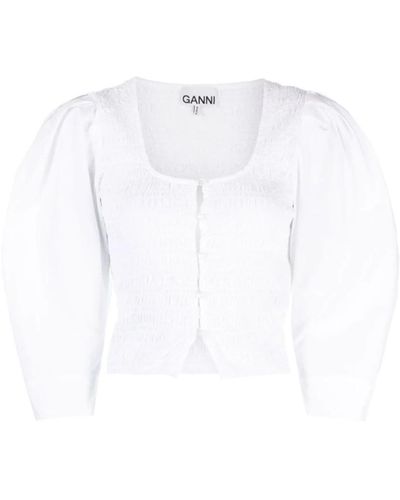 Ganni Stilvolles hemd camicia 151 - Weiß