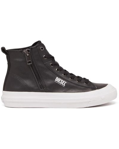 DIESEL S-athos dv mid - sneaker high-top con zip laterale - Nero