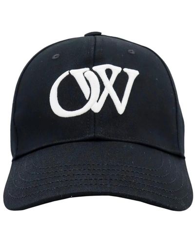 Off-White c/o Virgil Abloh Schwarzer logo-hut,schwarze verstellbare mütze mit besticktem logo