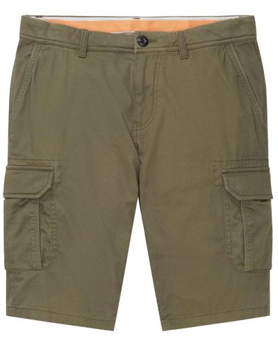 Tom Tailor Shorts cargo-shorts mit reißverschluss, knopf und aufgesetzten taschen - Grün