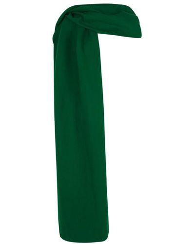 Cortana Sciarpa con cappuccio in lino e lana vergine - Verde