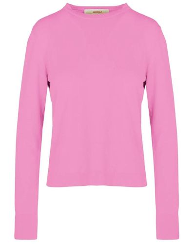 Jucca Baumwoll langarm rundhals pullover - Pink